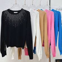 Women Knit Tops - 白色 - 查看 4