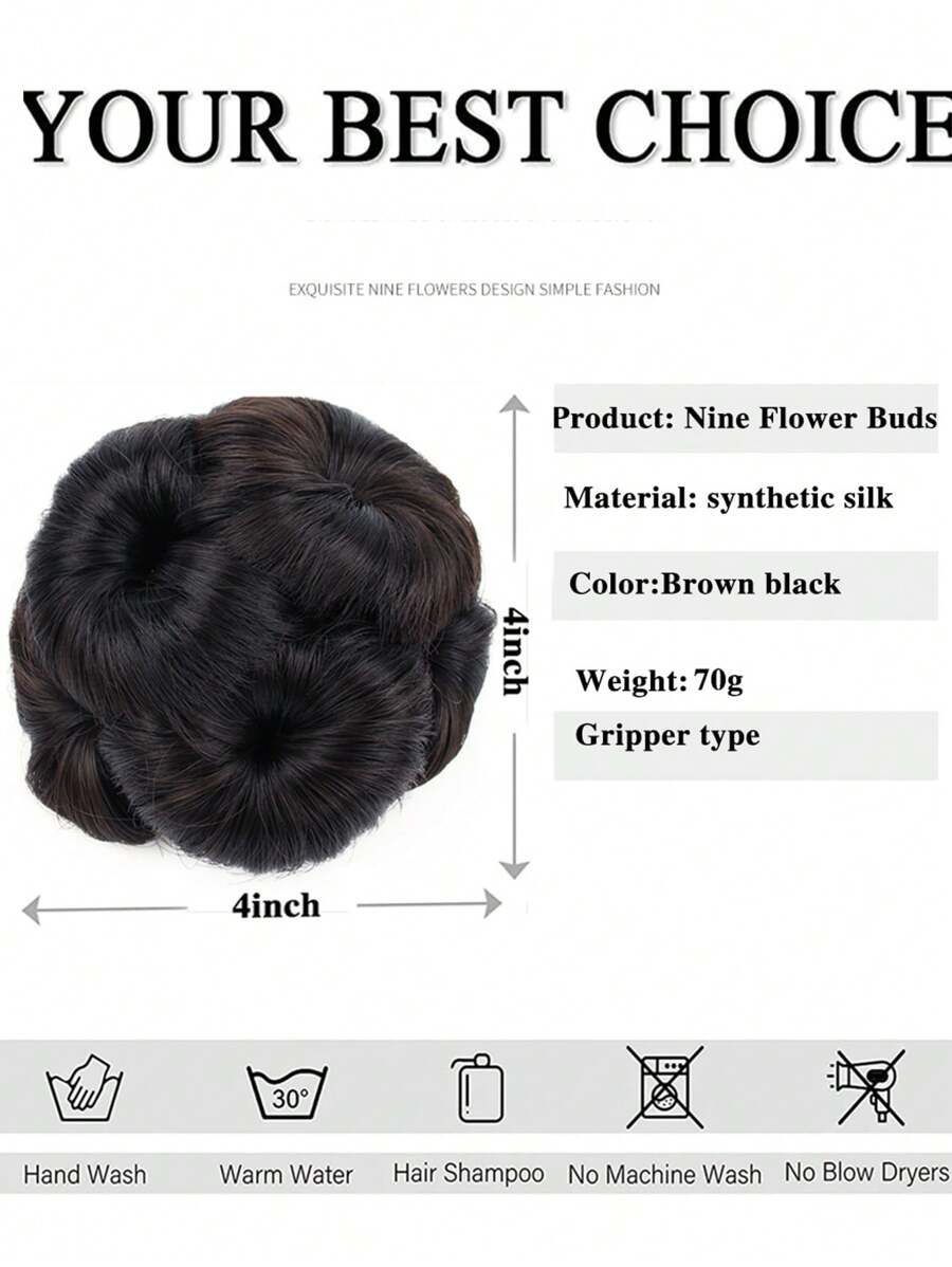 カチューシャ付きシンセティックヘア拡張子 ナインフラワーバンドルバン 日常的な女性用ヘアアクセサリーに適しています SHEIN JAPAN