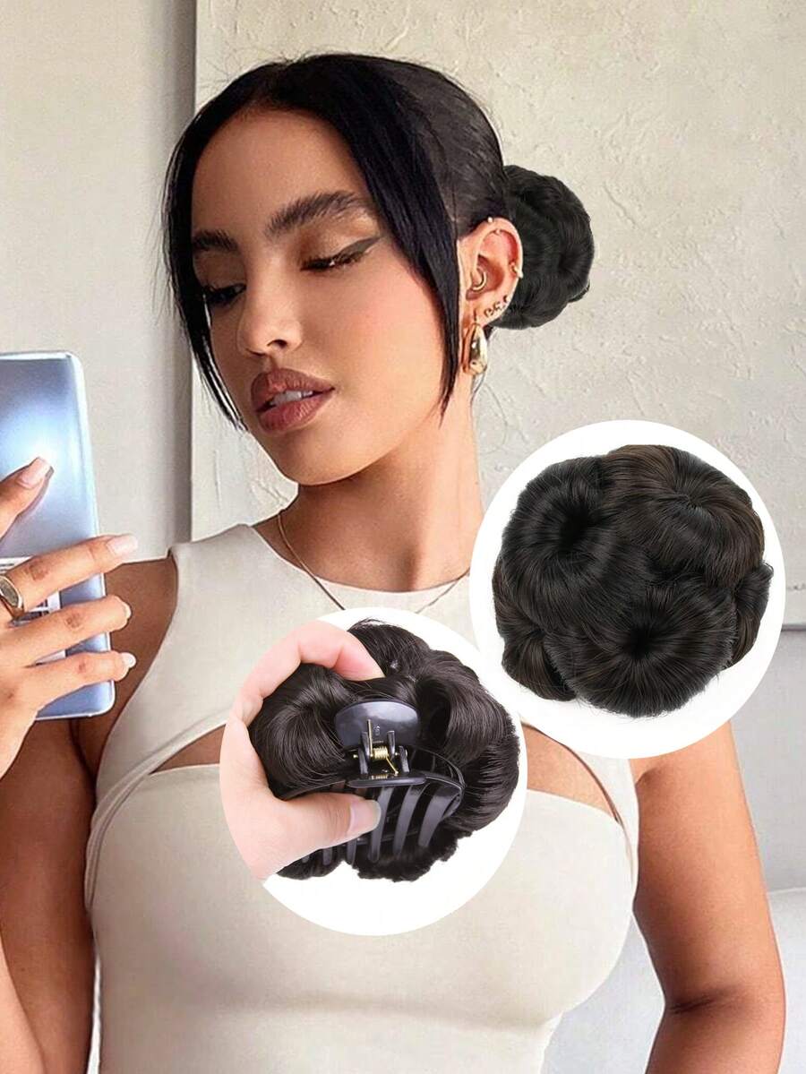 カチューシャ付きシンセティックヘア拡張子 ナインフラワーバンドルバン 日常的な女性用ヘアアクセサリーに適しています SHEIN JAPAN