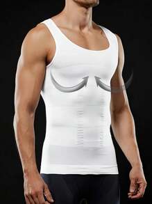 Men's 2 Pcs Compression Shirt Slimming Body Shaper Vest Gym Workout Tank Top Sleeveless Abdomen Shapewear Gynecomastia Compression Shirts, Tummy Control Undershirts - Change In Seconds