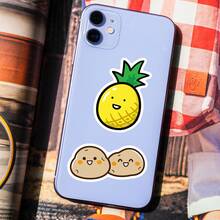 100入組食物貼紙，卡通蔬菜水果混搭乙烯基貼紙，適用於派對禮物冰箱行李手機殼信封卡片裝飾，有趣貼紙適用於女孩青少年成年人 - 彩色 - 查看 7