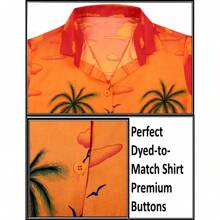 LA LEELA Button Down Shirt For Women Casual Summer Beach Party Short Sleeve Blouse Shirt Dressy Colorful Tops Blouses Hawaiian T Shirts For Women L Plus-Size Seashore, Orange