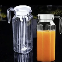 Jarra grande transparente de alta capacidad para agua fría/agua con hielo/té/jugo con resistencia a caídas y alta temperatura, para uso en el hogar o comercial - Marrón - Ver 10