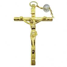 Lazo de Cristal Importado para Boda, Mancuerna Matrimonio. - Dorado - Ver 3