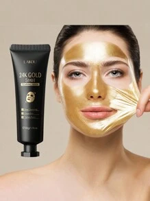 SKVORTSO 1 pièce Masque facial pelable à la bave d"escargot avec feuille d"or 24K 1,76 oz, hydratant, hydratant, éclaircissant, raffinant les pores, pour une utilisation quotidienne, unisexe - Noir - Voir 2