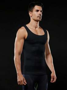 Men's 2 Pcs Compression Shirt Slimming Body Shaper Vest Gym Workout Tank Top Sleeveless Abdomen Shapewear Gynecomastia Compression Shirts, Tummy Control Undershirts - Change In Seconds