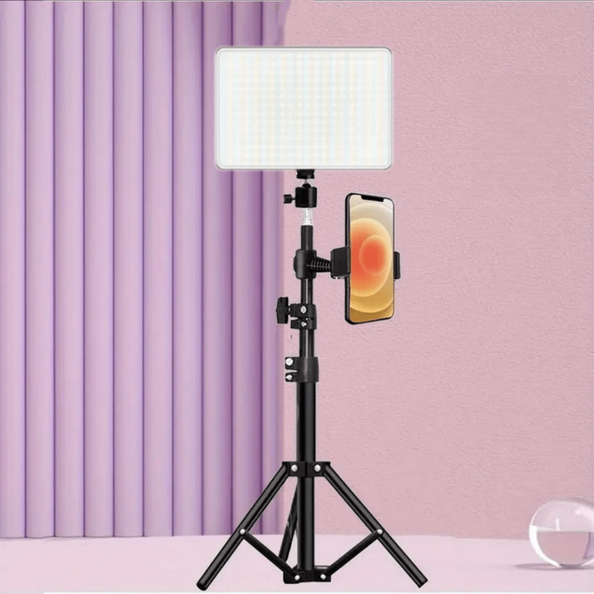 10 Inch Heavy Duty Light Stand, Adjustable Tripod Stand With 1.1 Meter BracketFor Photo Studio Speedlight, Ring Light, Photography - Black and White - View 1