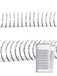 aHoneya 240入組新娘睫毛舞台假睫毛婚禮眼睫毛閃光睫毛延長銀睫毛閃亮假睫毛假藍色捲髮卷燙卷翹個性鮮明的卷翹體驗 - 銀色 - 查看 5