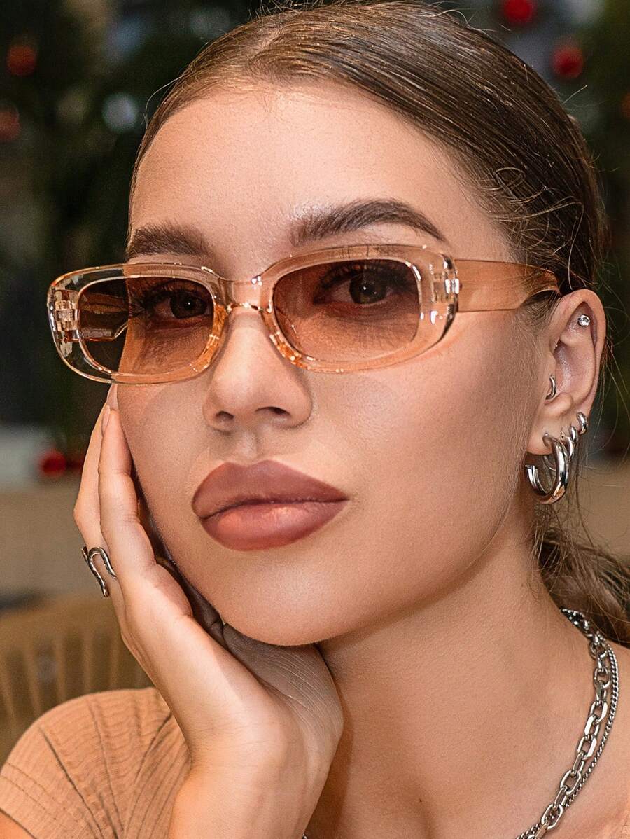 1pair Ladies' Square Plastic Frame Decor Sunglasses Cute Sunglasses