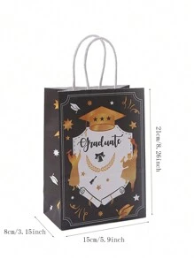 8 piezas Bolsas de regalo para graduación, bolsas de tote para ceremonia de graduación, bolsas de embalaje para recuerdos de fiesta de graduación - Multicolor - Ver 2