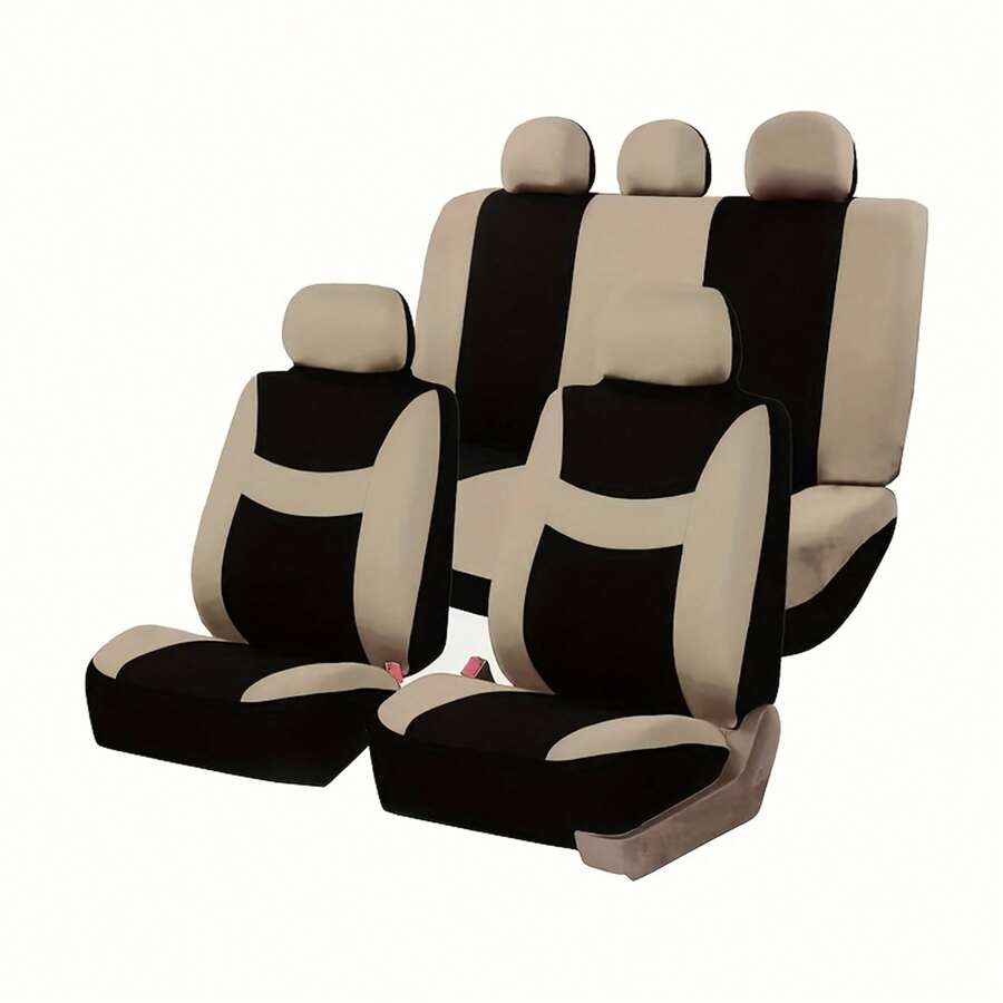 New Version Fabric Car Seat Covers 5 Seats 9 Pieces Auto Interior Seat Protector - Multicolor - View 1