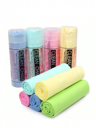 1 pieza Toalla de secado, Paño de gamuza para automóvil con diseño de ciervo, Toalla de limpieza multiusos, Color aleatorio, Artículos de limpieza