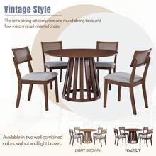 Nestfair 5-Piece Retro Dining Set With 4 Upholstered Chairs
