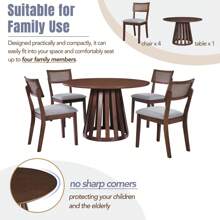 Nestfair 5-Piece Retro Dining Set With 4 Upholstered Chairs