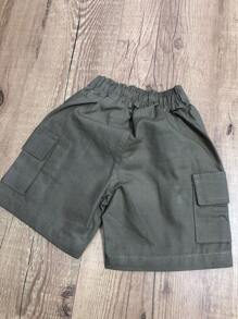 Young Boys Denim Shorts - Khaki - View 8