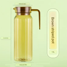 Jarra grande transparente de alta capacidad para agua fría/agua con hielo/té/jugo con resistencia a caídas y alta temperatura, para uso en el hogar o comercial - Marrón - Ver 13