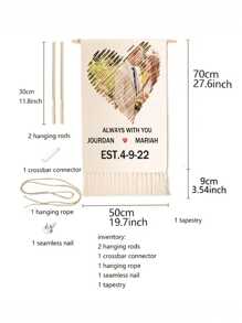 Een gepersonaliseerd linnen wandkleed met franjes, gepersonaliseerde cadeauposter als wanddecoratie, gepersonaliseerd fotowandkleed, foto van een koppel, Moederdag, Vaderdagfoto personaliseren, vlag voor de kamer, kamerdecoratie, wandkleed, wandkunst, wandkleed op maat, vlaggen op maat, woondecoratie, vlaggen voor de kamer, wandkleden - Veel kleurig - Bekijken 5