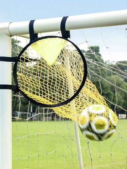 1pc Yellow Football Goal Net For Free Kick, Shooting Practice With Target Pouch, Training Aid, Size: 45*60cm