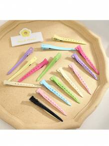 12pcs 9cm Metal Alligator Hair Clips For Hair Salon Hairdressing Styling Mixed-Color,Hair Accessories - Multicolor - View 5