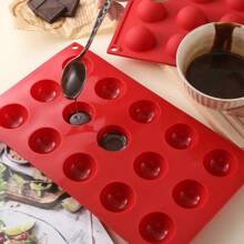 1 pieza Molde de Silicona Semiesfera, Moldes de Chocolate de Silicona, Moldes para Hornear para Hacer Chocolate, Pastel, Gelatina, Mousse Domo (5 Tazas, 6 Tazas, 15 Tazas y 24 Tazas) - Rojo - Ver 5