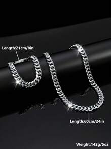 1 Necklace + 1 Bracelet Hip Hop Style Jewelry Set Chain Design Paved Shining Rhinestone Suitable For Men And Women - Double J Diamond Buckle Grinding Chain Set - View 16