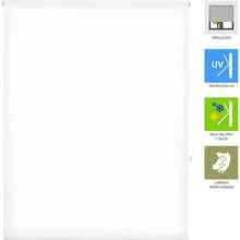 Ecommerc3 半透明光滑卷簾，易於安裝在牆壁或天花板上，簾子尺寸150x175(寬 x 高)，布料尺寸147x170，適用於各種窗戶 - 白色 - 查看 4