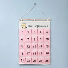 Wall Hanging Pocket Chart, Door Hanging Storage Chart, Multifunctional Canvas Classroom Organizer For Holding Small Items, Digit Numbered Storage Bag For Kindergarten - Multicolor - View 13