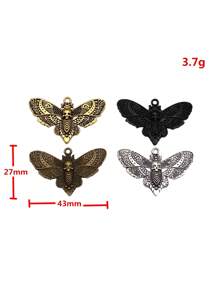 5 cái/túi 27x43mm Mặt dây chuyền đầu lâu bướm bướm đêm phù hợp làm vòng cổ móc chìa khóa bông tai phụ kiện trang sức - bướm sọ - Xem 2