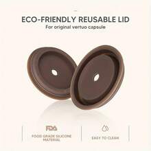 1/2pcs Reuse Vertuoline Capsules Lid, Reusable Coffee Capsule Discs For Original Nestle Pods, Coffee Pod Silicone Cap Compatible With  Pods, Perfect Gift For Friends, Family - 1 Set - View 3