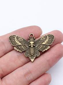5 cái/túi 27x43mm Mặt dây chuyền đầu lâu bướm bướm đêm phù hợp làm vòng cổ móc chìa khóa bông tai phụ kiện trang sức - bướm sọ - Xem 3