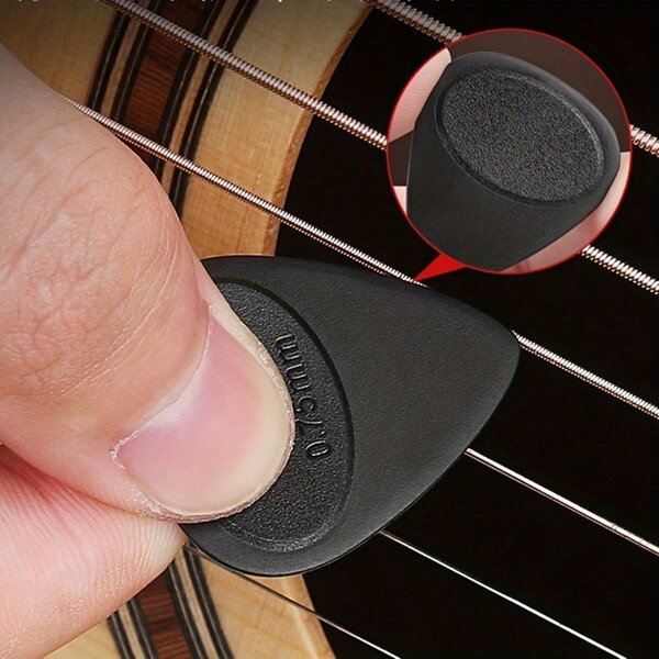 20 piezas de púas de guitarra antideslizantes para guitarra acústica, eléctrica y bajo, mediador de 0,75 mm de grosor para un rápido recogido, accesorios de guitarra, púas de guitarra, set de púas de guitarra, atril de piano, guitarra eléctrica>Negro