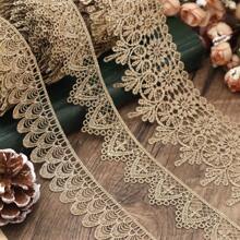 ZNZAKKA 1yard Golden Lace Trim Vintage Crochet Lace Ribbon Craft Lace For Sewing, Gift Package Wrapping, Bridal Wedding Decoration, Scrapbooking Supplies ,Crafts And Sewing Costume Or Jewelry - Gold - View 1