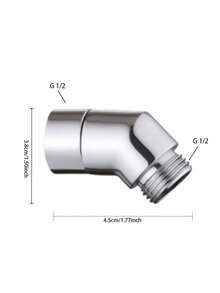 1Pc 135 ° Bathroom Hose Connector Copper Shower Installation Adapter Adapter Adapter - Silver - View 10