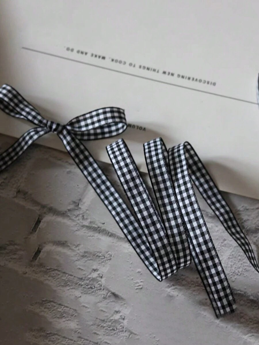 5 Yards/10 Yards Grid Ribbon & Satin Ribbon For Hair Accessory Making