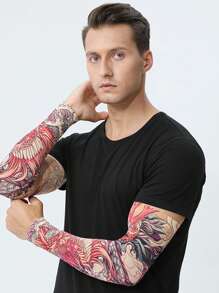 1/3/6 piezas Manga de seda multicolor para tatuaje de brazo con diseño de flor unisex Street para deportes al aire libre, ciclismo, pesca y protección a prueba de viento - Multicolor - Ver 9