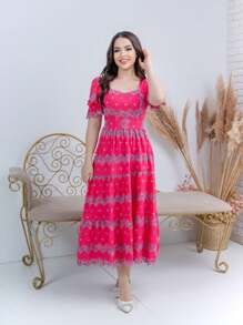 Women Dresses - 玫紅色 - 查看 2