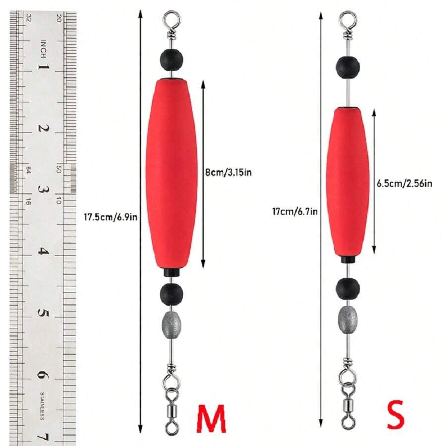 3pcs HighSensitivity Handmade Yellow EVA Material Fishing Float, Equipped With Stainless Steel