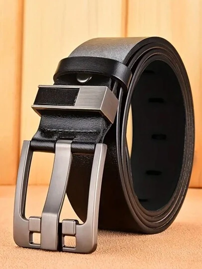 1条新款男士PU皮腰带，S针扣，休闲、商务、送给男友、丈夫、父亲的礼物，日常穿着，时尚，适合青少年、户外、度假、运动、旅行、街头、波西米亚风、复古秋季、万圣节秋冬配饰，适合青少年、青年、男士，休闲、户外、运动、度假、毕业礼物、生日礼物、日常穿着