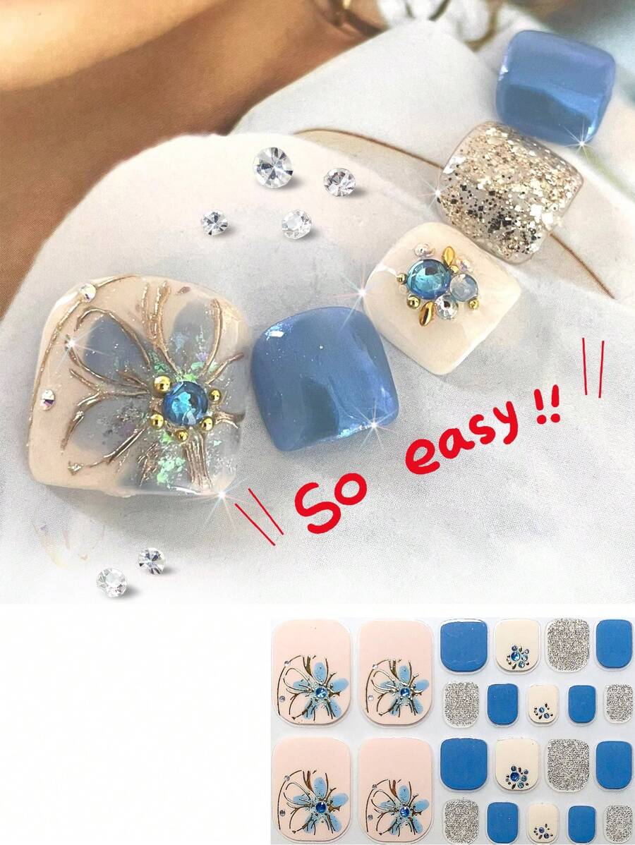 New Summer Floral & Plant 3D Design Tulip 22pcs Nail Art Stickers - Multicolor - View 1