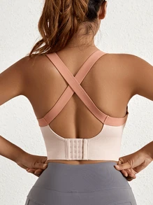 Gym Push Up Bra Women Sports Bra Back Closure High Impact Workout Sport Fitness Wear For Yoga Gym Brassiere Sportswear, Lingerie