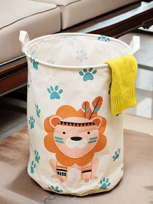 1pc Cartoon Lion Foldable Laundry Basket/Dirty Clothes Storage Bin/Kids Toy Organizer