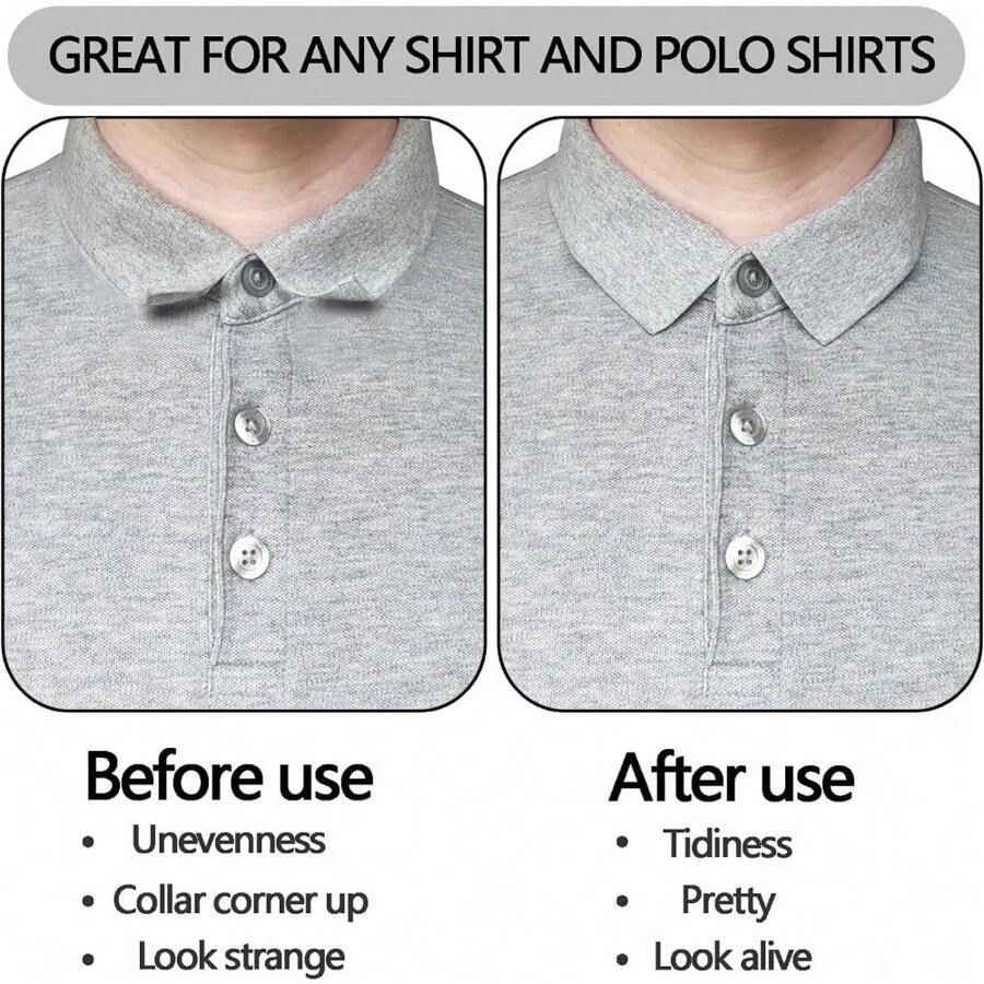 150 Pcs Men'S Shirt Collar Stays, No Roll Collar Polo Shirt Collar ...