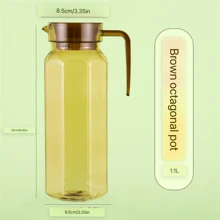 Commercial Cold Water Pitcher, Heat-Resistant Vertical Stripe Iced Tea Pitcher For Restaurant, Plastic Durable Duckbill Water Jug For Home Use - Brown - View 13