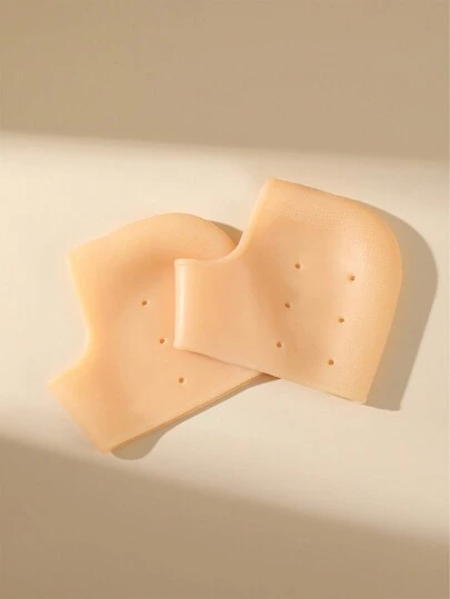 1 pieza Protector de talón de silicona de color carne con agujeros, almohadilla delantera y trasera para pies, inserciones de zapato antiabrasivas, cuidado de los pies