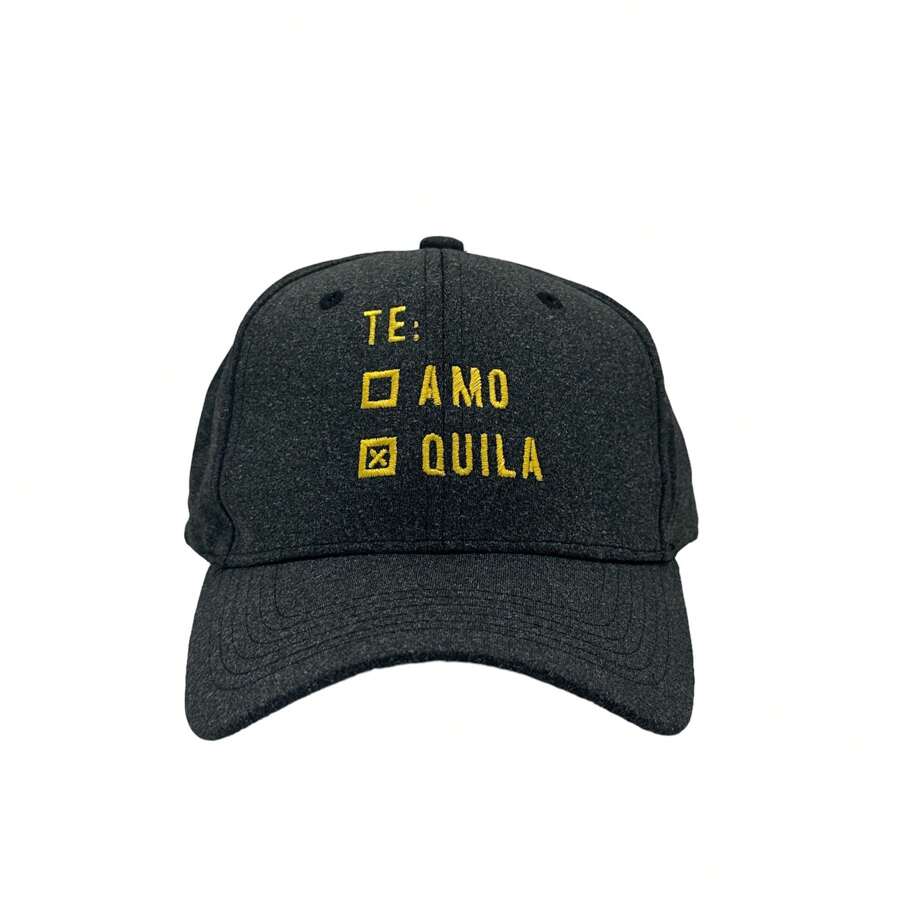 Te Amo Tequila Hat Funny Margarita Graphic Cap Funny Hats - Black - View 1