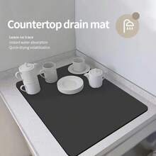 1pc Modern Minimalist Diatom Mud Placemat, Luxury And High-End Heat Insulation, Water Absorption And Quick Drying Kitchen Mat For Home Use,Kitchen,Summer Beach Party,Food,Camping,Organizer,Room Decor,Kitchen Items.