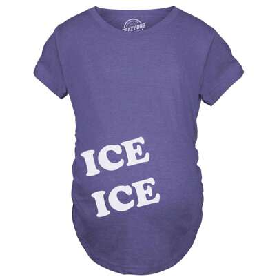 Maternity Ice Ice Pregnant Tee Novelty Baby Bump Pregnancy Announcement T Shirt Funny Graphic Maternity Tee Cute Pregnancy Tees With Plus Sizes Pregnant