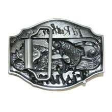 CTM I'd Rather Be Fishing Belt Buckle - Silver - View 2
