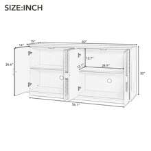 Nestfair Modern Functional Large Storage Space Sideboard With Wooden Triangular Handles And Adjustable Shelves