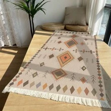 1入組波西米亞風格流蘇編織地毯，現代家居裝飾地毯適用於客廳，臥室，窗邊等，室內裝飾 - 彩色 - 查看 7